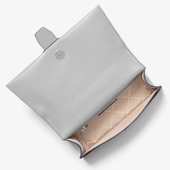 Michael Kors Greenwich Medium Color-Block Logo Satchel Bag Optic White Multi - Picture 7 of 9